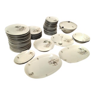 1950s Vintage Bavaria Bareuther Egypt Camels Sphinx Dinnerware Set- 62 Pieces For Sale