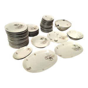 1950s Vintage Bavaria Bareuther Egypt Camels Sphinx Dinnerware Set- 62 Pieces