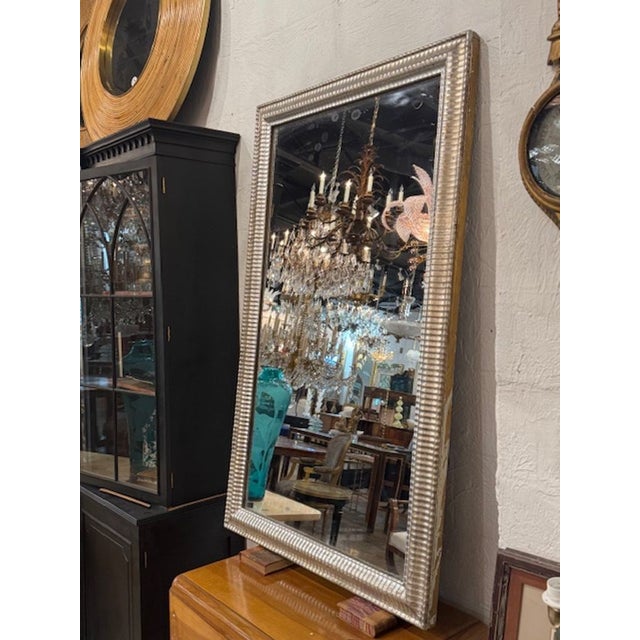 Traditional French Transitional Silver Mirror For Sale - Image 3 of 6