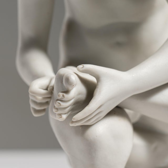 Ceramic 19th Century French Antique White Bisque Porcelain Figure of Spinario For Sale - Image 7 of 15