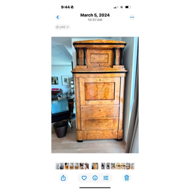 Biedermeier Armoire, Austria, Circa 1830 Elegant Austrian Biedermeier armoire, circa 1830, crafted in two interlocking...