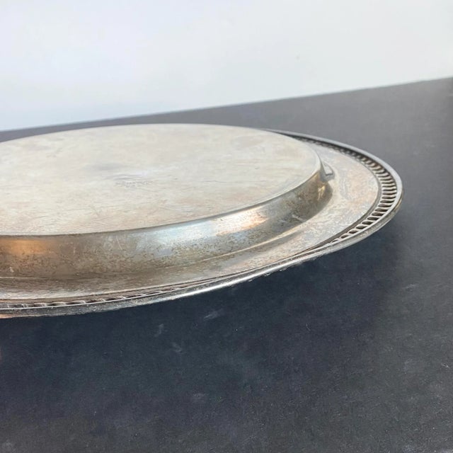 Silver Vintage 1950s Federal Silver Co. Silver Plate Serving Tray For Sale - Image 8 of 11