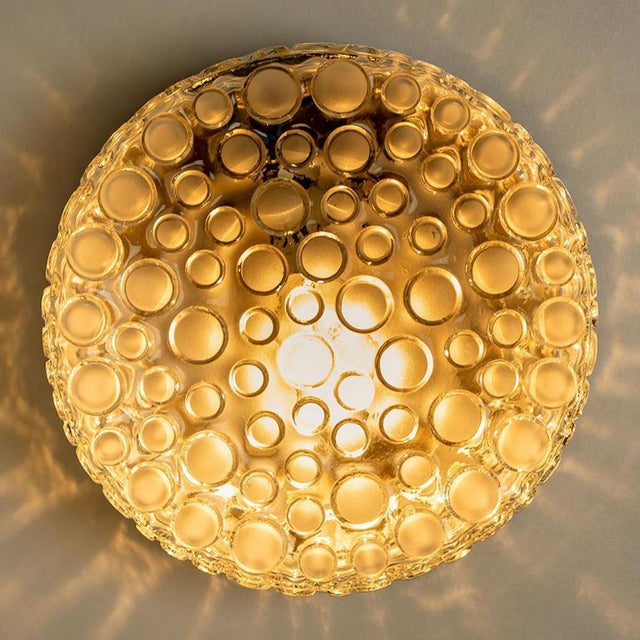 Textured Dots Glass Wall Light by Hillebrand, 1960s For Sale - Image 13 of 18