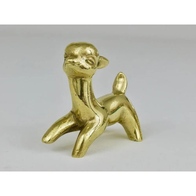 1950s Mid-Century Brass Fawn Figurine by Walter Bosse for Hertha Baller, Austria, 1950s For Sale - Image 5 of 12
