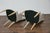 Mid-Century Modern Pair of French Midcentury Armchairs with Linen Upholstery, Curved Tapered Legs For Sale - Image 3 of 12