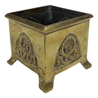 Vintage Small Brass Footed Catchall For Sale