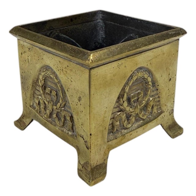 Vintage Small Brass Footed Catchall For Sale