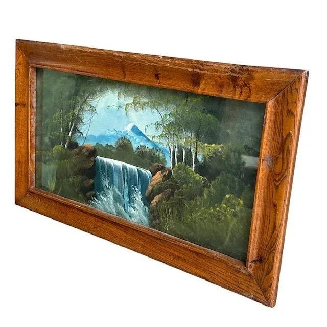John Aubrey Speer Oil on Board, Midwest Bridge, Outsider Art For Sale - Image 4 of 5