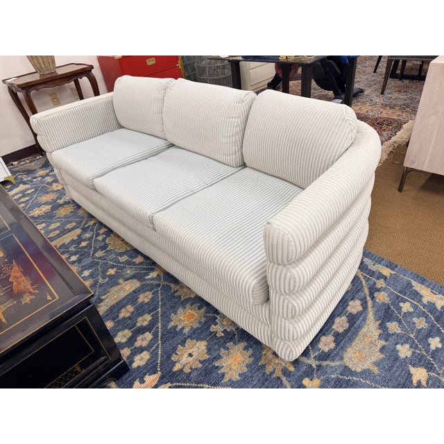 Mid century magnificent signed Milo Baughman for Thayer Coggin iconic mid-century modern sofa. This sofa features a muted...