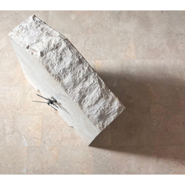 Postmodern Fossil Stone “ruins” Clock by Renoir Designs, Late 20th Century For Sale - Image 12 of 12