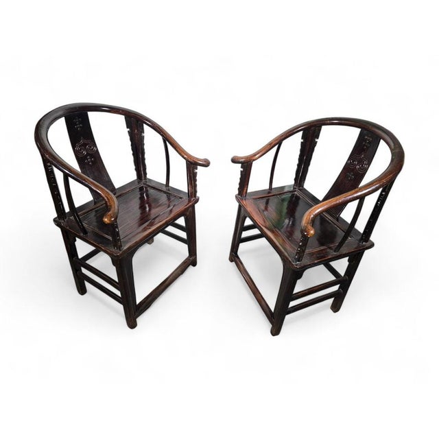 19th-Century Qing Dynasty Chinese Armchairs, 1860s For Sale - Image 11 of 18