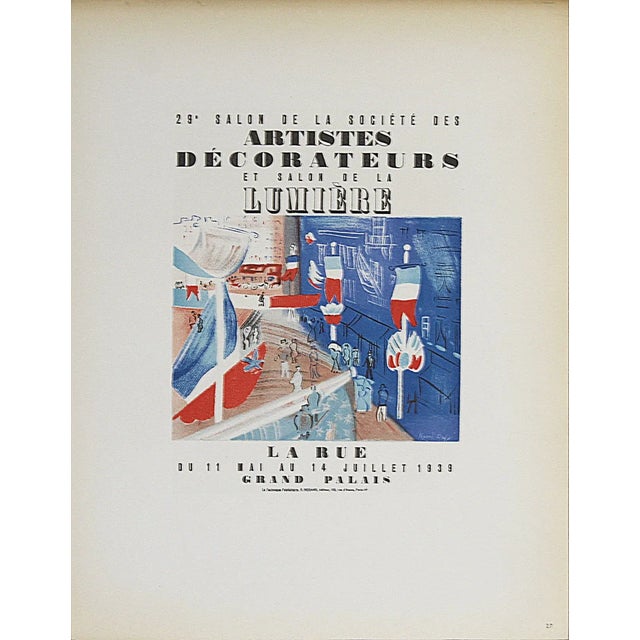 Title: Salon des artists decorateurs Artist: Raoul Dufy Country: France Medium: Lithograph Paper size: 12.5 X 9.5 inch...