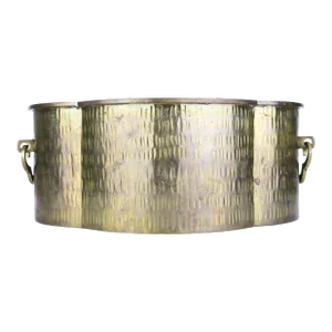 Large Vintage Brass Planter With Ornate Handles