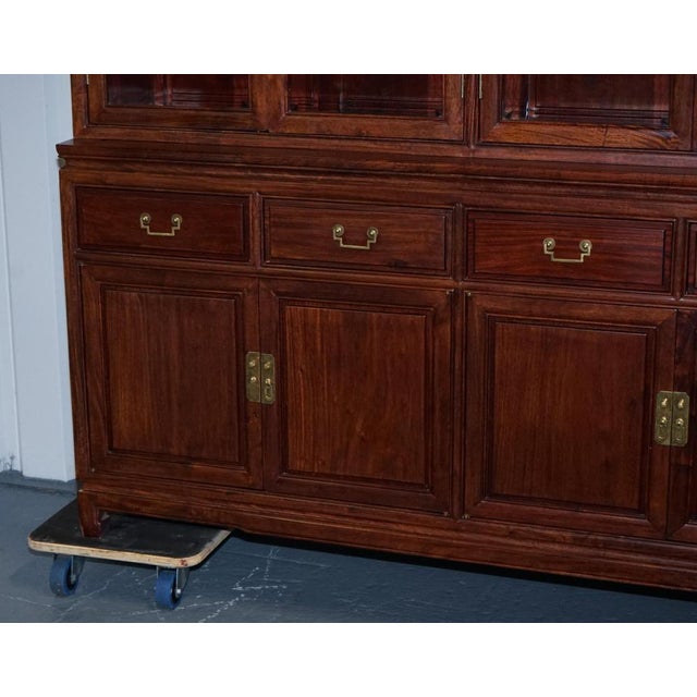 Wood Chinese Teak 6-Door Display Bookcase For Sale - Image 7 of 18