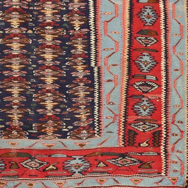 Senne Kilim Rug in Cotton For Sale - Image 6 of 9