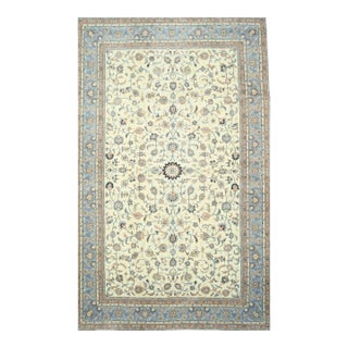 Radiant Oriental Multicolor Hand-Knotted Wool Rug Carpet From India With Allover For Sale