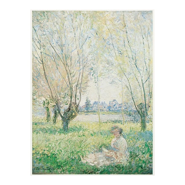 1977 After Claude Monet "Woman Seated Under the Willows", Large Full-Color Print For Sale