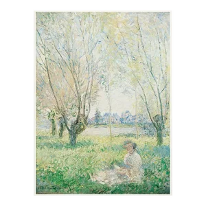 1977 After Claude Monet "Woman Seated Under the Willows", Large Full-Color Print