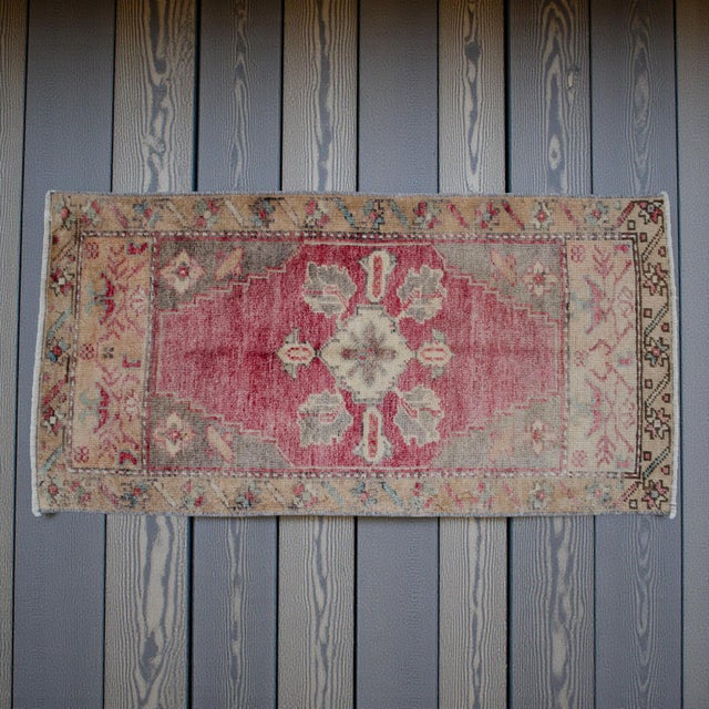 1970s 1970s Vintage Hand Knotted Small Rug, Kitchen, Bath Entry Decor 2x3 Ft Approx For Sale - Image 5 of 14