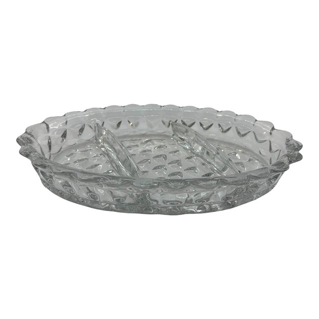 Mid 20th Century Fostoria American Divided Relish Dish For Sale