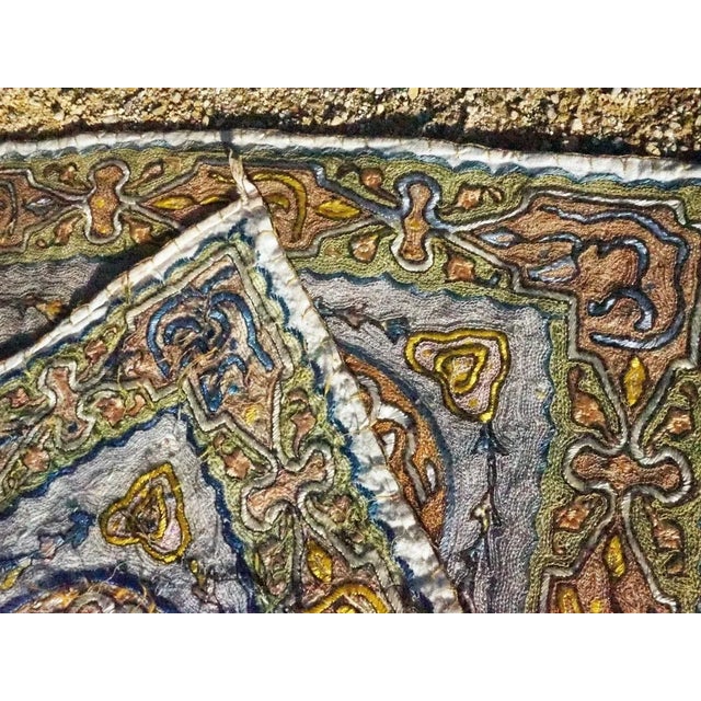 Early 20th Century Turkish Middle Eastern Embroidery Mosque Ottoman with Arabic Calligraphy, 1890s For Sale - Image 11 of 13