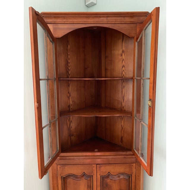 Cherry Wood Corner Cabinet Chairish