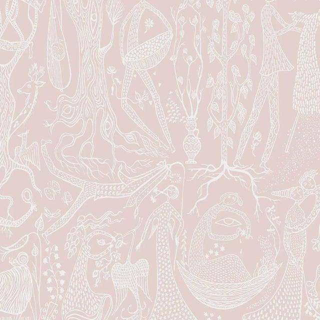 Sample - Borastapeter Poème D´Amour Wallpaper in Blush For Sale