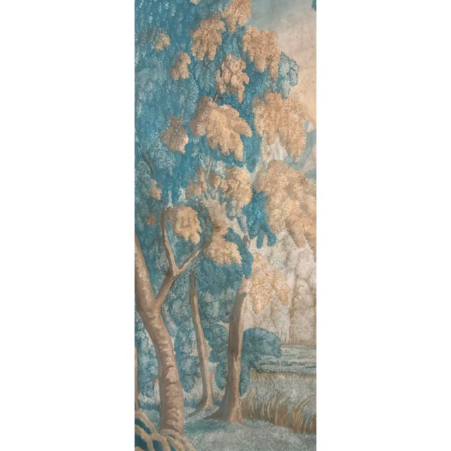 Late 19th Century Antique Italian Forest Water Painting on Canvas. For Sale - Image 5 of 5