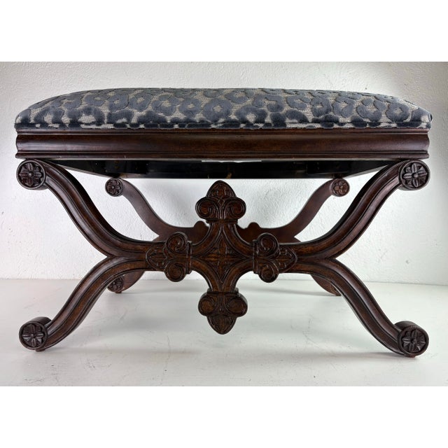 Vintage Newly Upholstered Spanish Renaissance Style Bench For Sale In Philadelphia - Image 6 of 12
