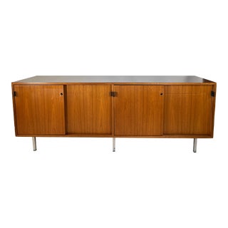 Florence Knoll Walnut and Chrome Credenza For Sale