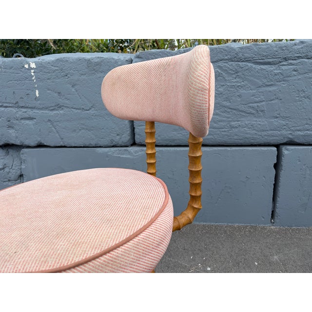 2000 - 2009 Faux Bamboo Swivel Barstools, Wood, Stools For Sale - Image 5 of 16