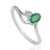 Contemporary Contemporary 925 Silver Oval 0.55 Ct Emerald & Diamond Split-Shank Wave Ring Size 8 For Sale - Image 3 of 13