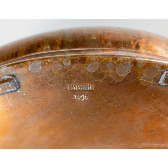 20th Century English Arts & Crafts Copper Jardiniere Planter, Signed I Brandt For Sale - Image 12 of 13