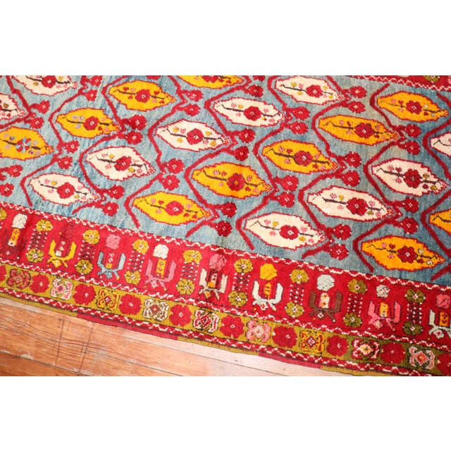 Antique Zabihi Collection Turkish Milas Exquisite Bright Runner - 3'7" x 13'6" For Sale - Image 9 of 10