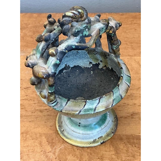 Vintage Polychrome Ceramic Crown Incensario For Sale - Image 16 of 18
