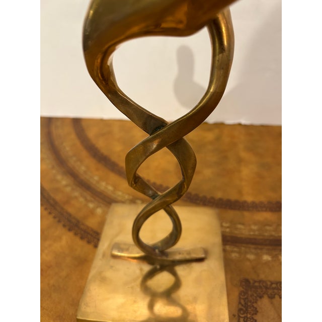 1980s Dolbi Cashier Brass Lovebirds Sculpture For Sale - Image 5 of 9