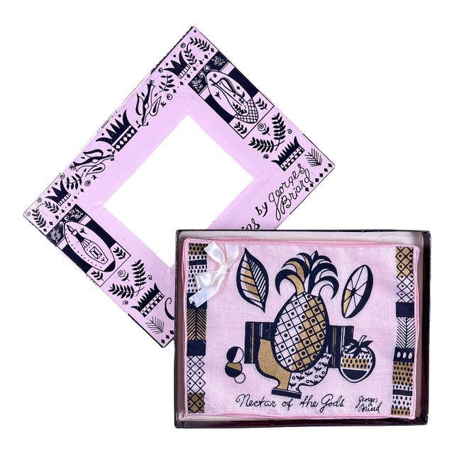George Briard Cocktail Napkins, Ambrosia – Nectar of the Gods, S/8 in Box For Sale