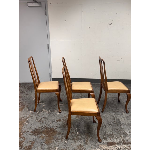 Antique Queen Anne Dining Side Chairs, Set of Four For Sale - Image 4 of 12