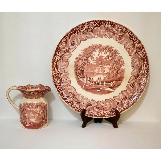 1950s Mason's Vista Round Gallery Tray and Small Pitcher - 2 Pieces For Sale - Image 10 of 10