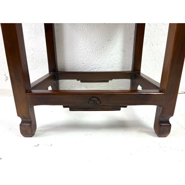 Brown Early 20th Century Hand Carved Chinese Walnut Pedestal Table For Sale - Image 8 of 10