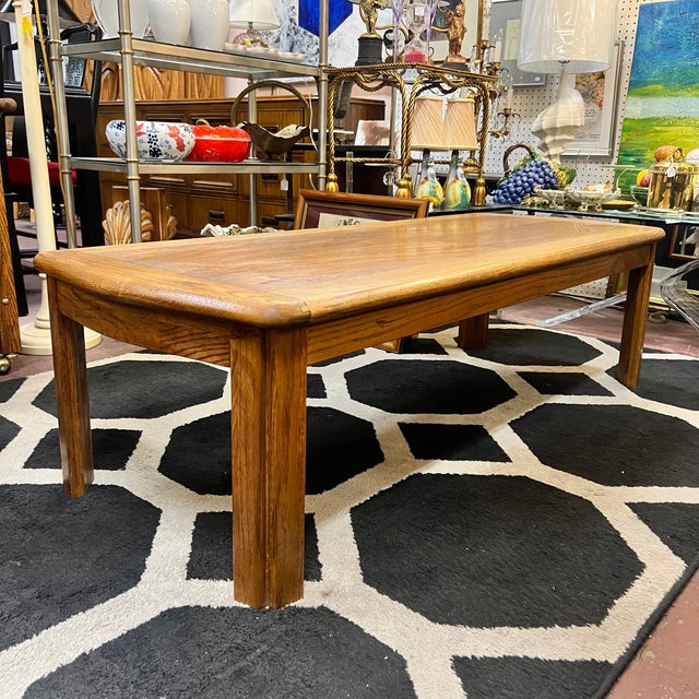 Mid Century Modern 60’s Long Solid Oak Coffee Table Chairish