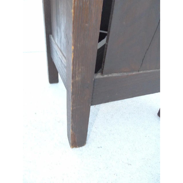 Antique Tiger Oak Mission Arts & Craft Large Umbrella Stand For Sale - Image 4 of 11