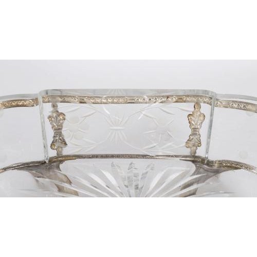Antique French Silver Plated Louis Revival Cut Crystal Centrepieces, 1860, Set of 2 For Sale - Image 15 of 18