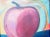 Wood Post Modern Still Life, "Apple" Oil on Canvas With Carved Wood Frame For Sale - Image 7 of 7