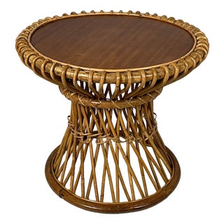 Mid-Century Modern Italian Rattan Coffee Table attributed to Franco Albini, 1960s For Sale