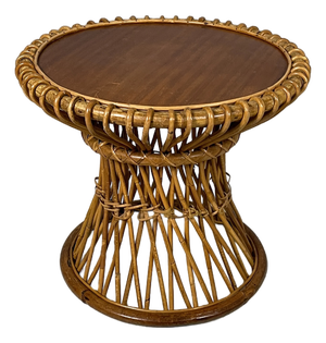 Mid-Century Modern Italian Rattan Coffee Table attributed to Franco Albini, 1960s
