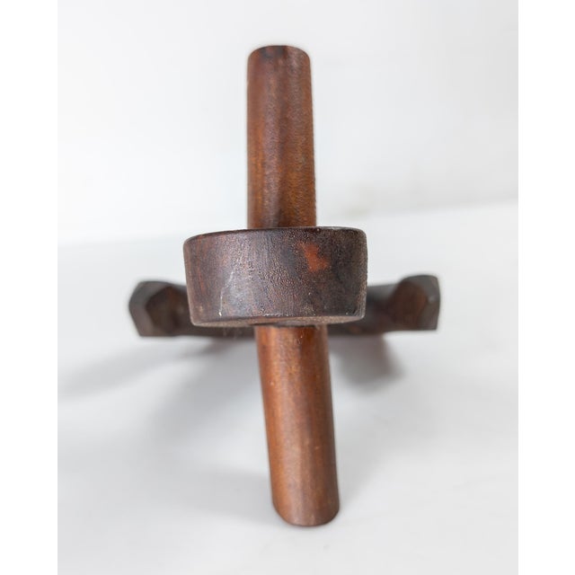 Folk Art 20th Century Tramp Folk Art Carved Wood Anchor For Sale - Image 3 of 8