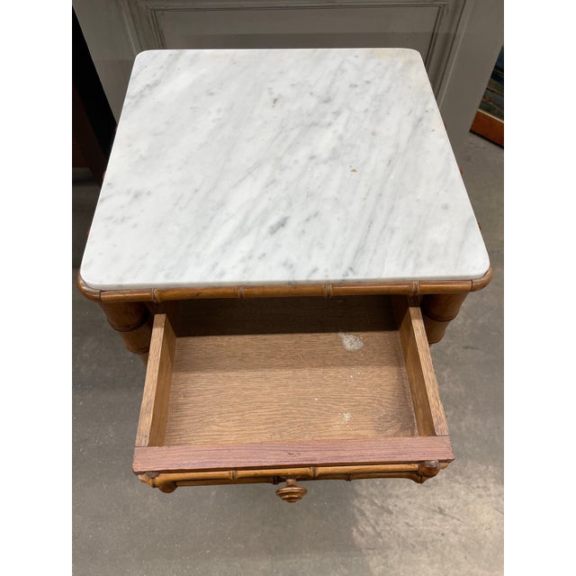 Antique French Faux Bamboo Side Table For Sale - Image 9 of 9