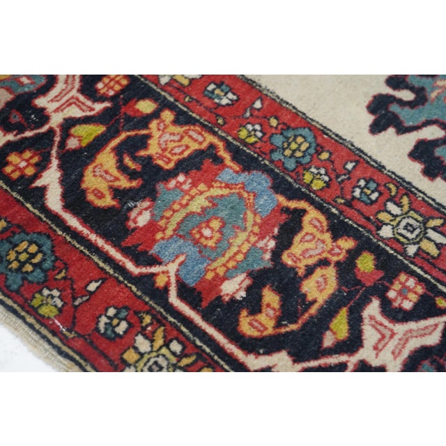 Red Vintage Red Farahan Persian Area Rug For Sale - Image 8 of 9