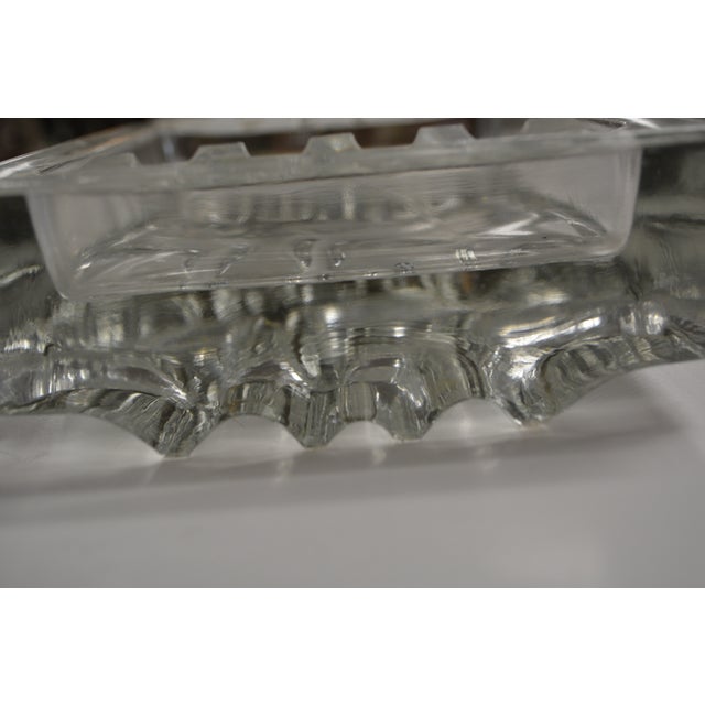 Att. To Vladislav Urban Mid 20th Century Clear Glass Rectangle Ashtray Czech Retro For Sale - Image 11 of 12